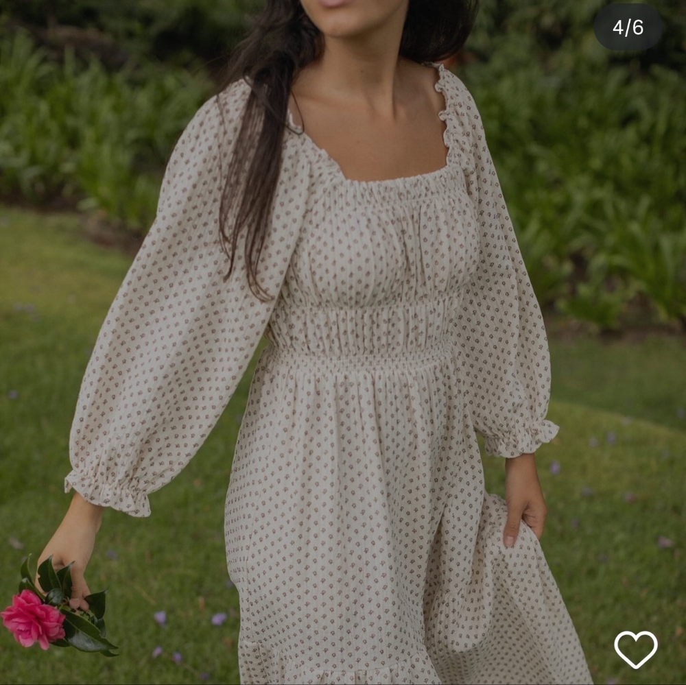 Neuflora Ivory Floral Midi Dress - Picture 6 of 6